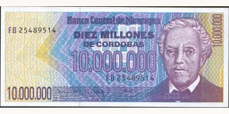 10000000 cordobas 1990