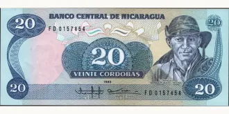 20 cordobas 1985