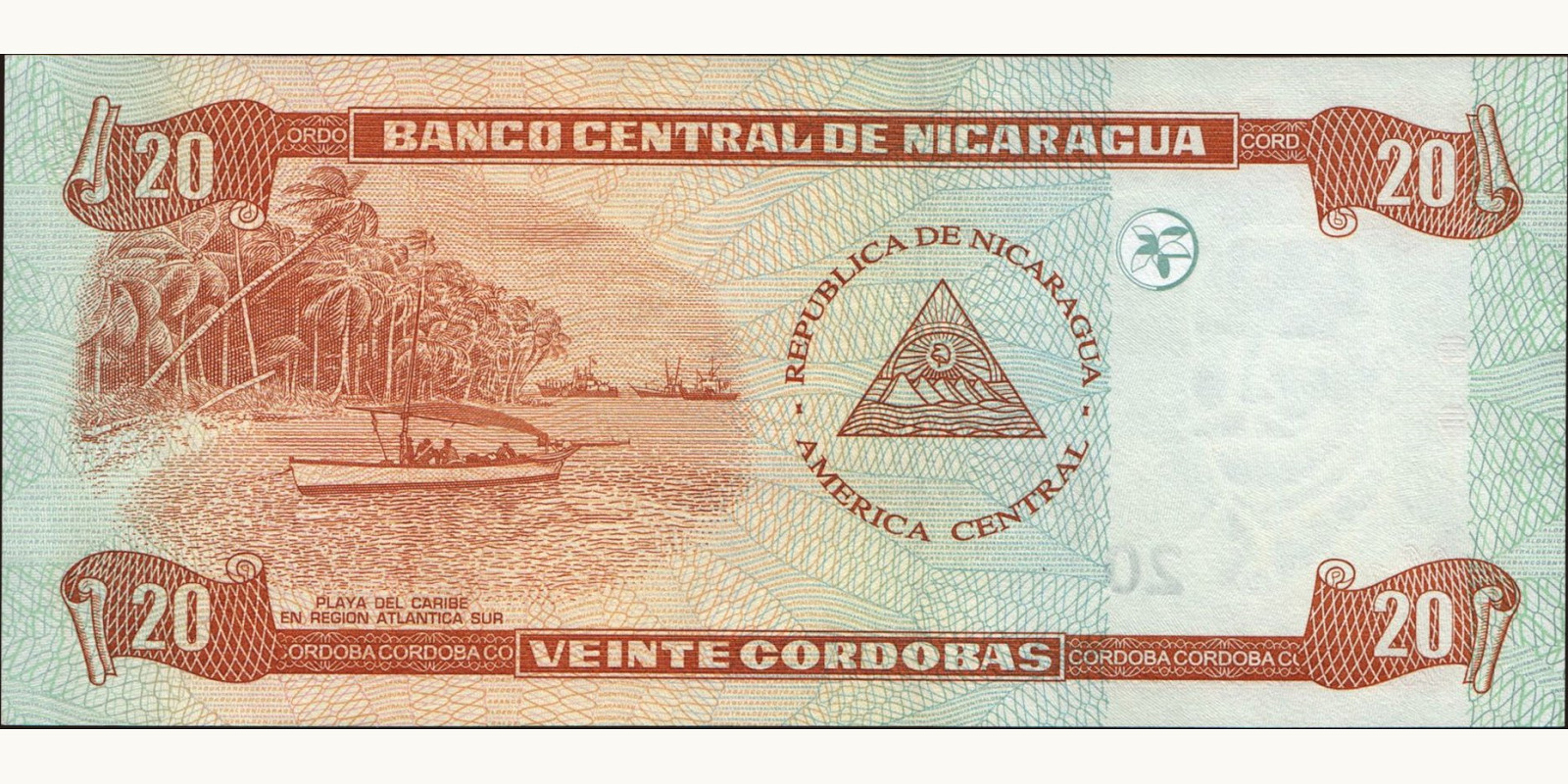 20 cordobas Никарагуа 2006 — Оборотная сторона