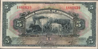 5 cordobas 1945