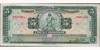 5 cordobas 1953
