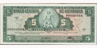 5 cordobas 1968