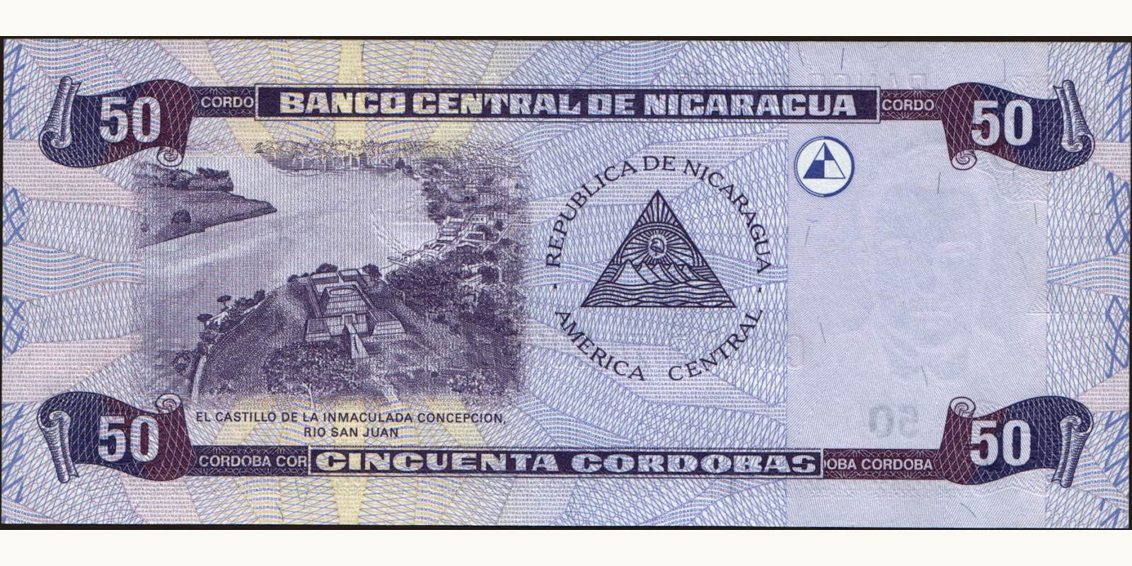 50 cordobas Никарагуа 2002 — Оборотная сторона