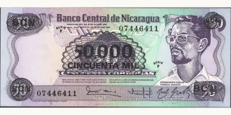 50000 cordobas 1987