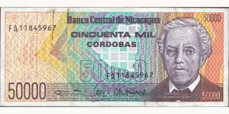 50000 cordobas 1989