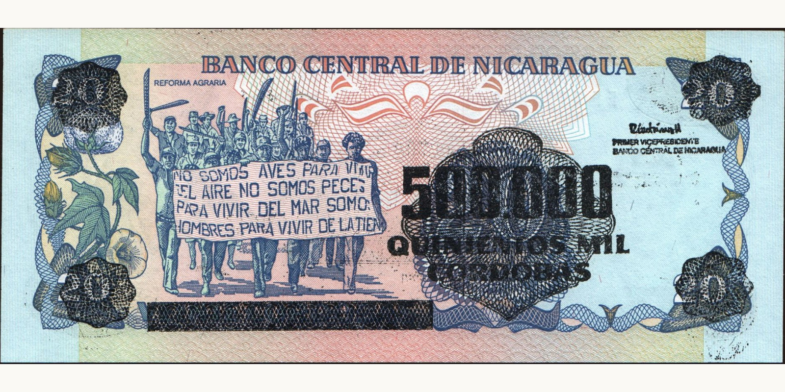 500000 cordobas Nicaragua 1990 — Back side