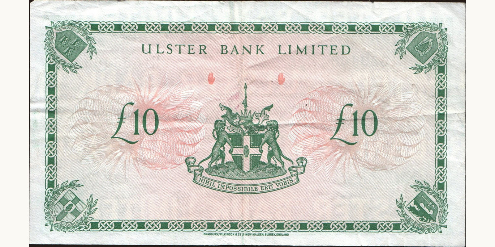 10 pounds Северная Ирландия 1989 — Оборотная сторона