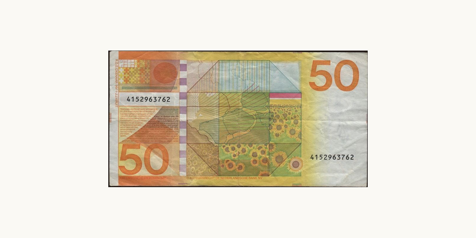 50 gulden Netherlands 1983 — Back side