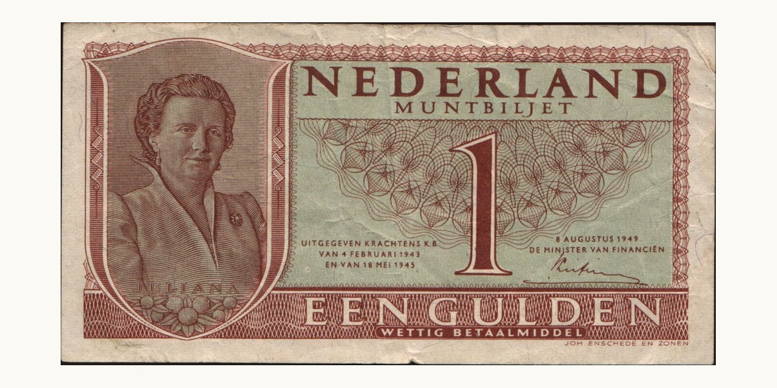 1 gulden Netherlands 1949 — Front side