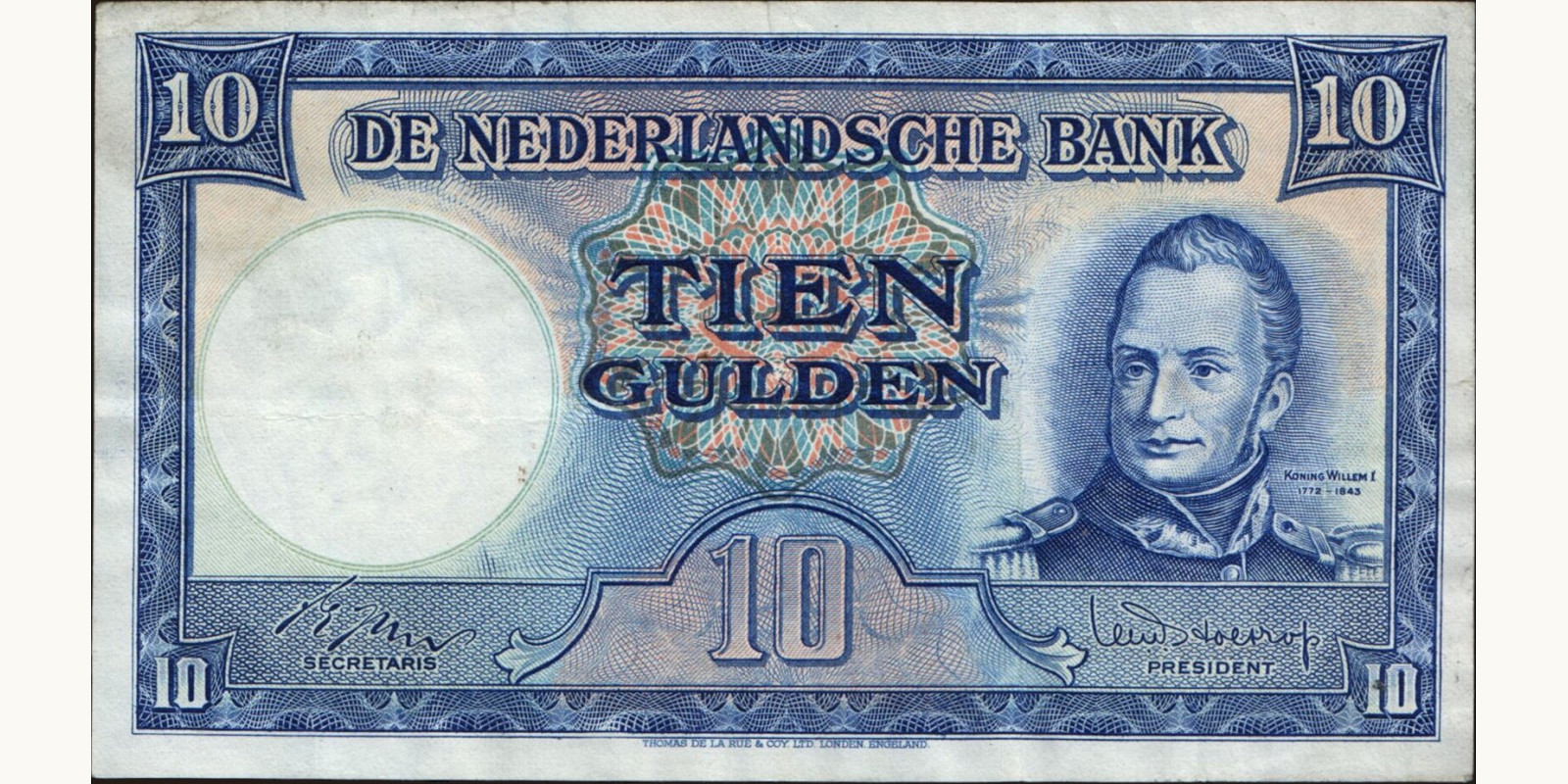 10 gulden Netherlands 1949 — Front side