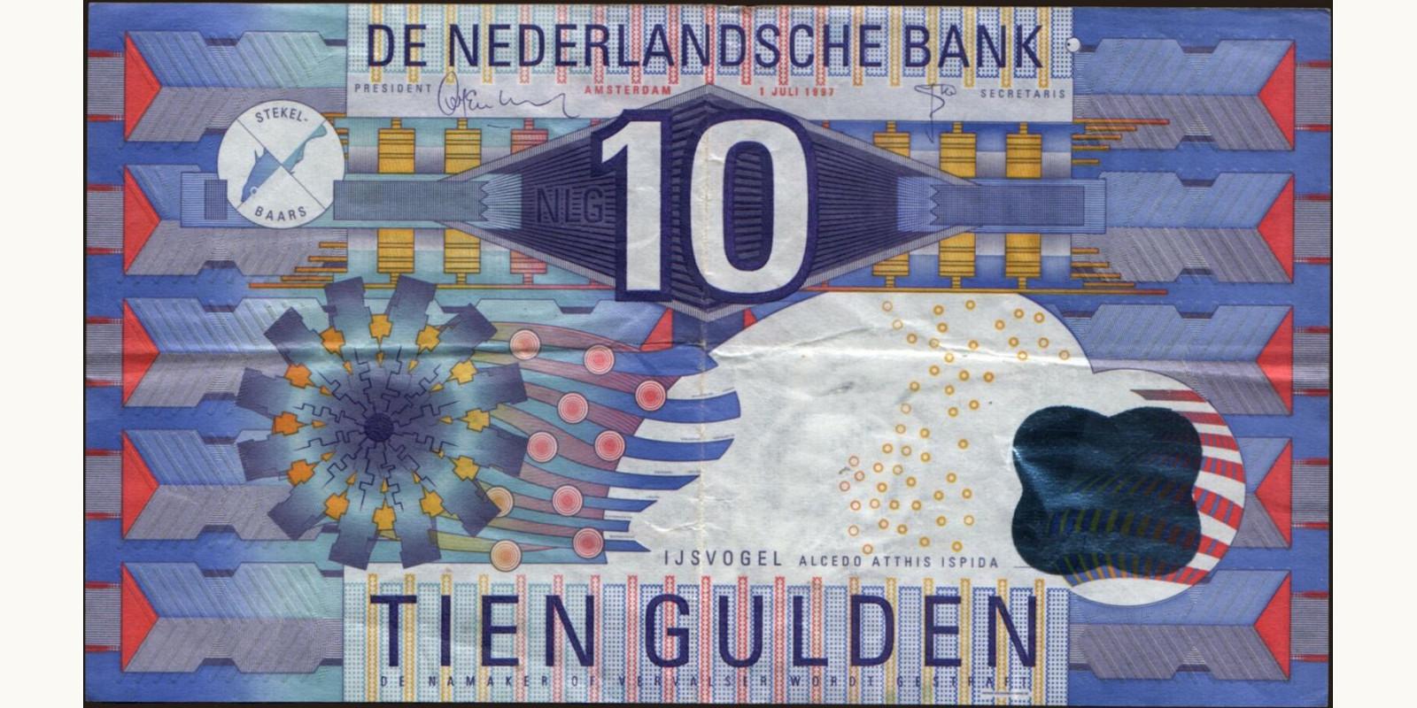 10 gulden Netherlands 1997 — Front side