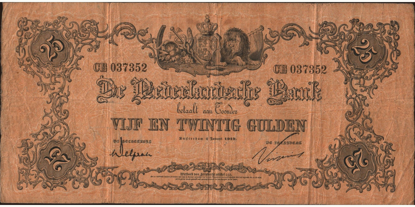 25 gulden 1919