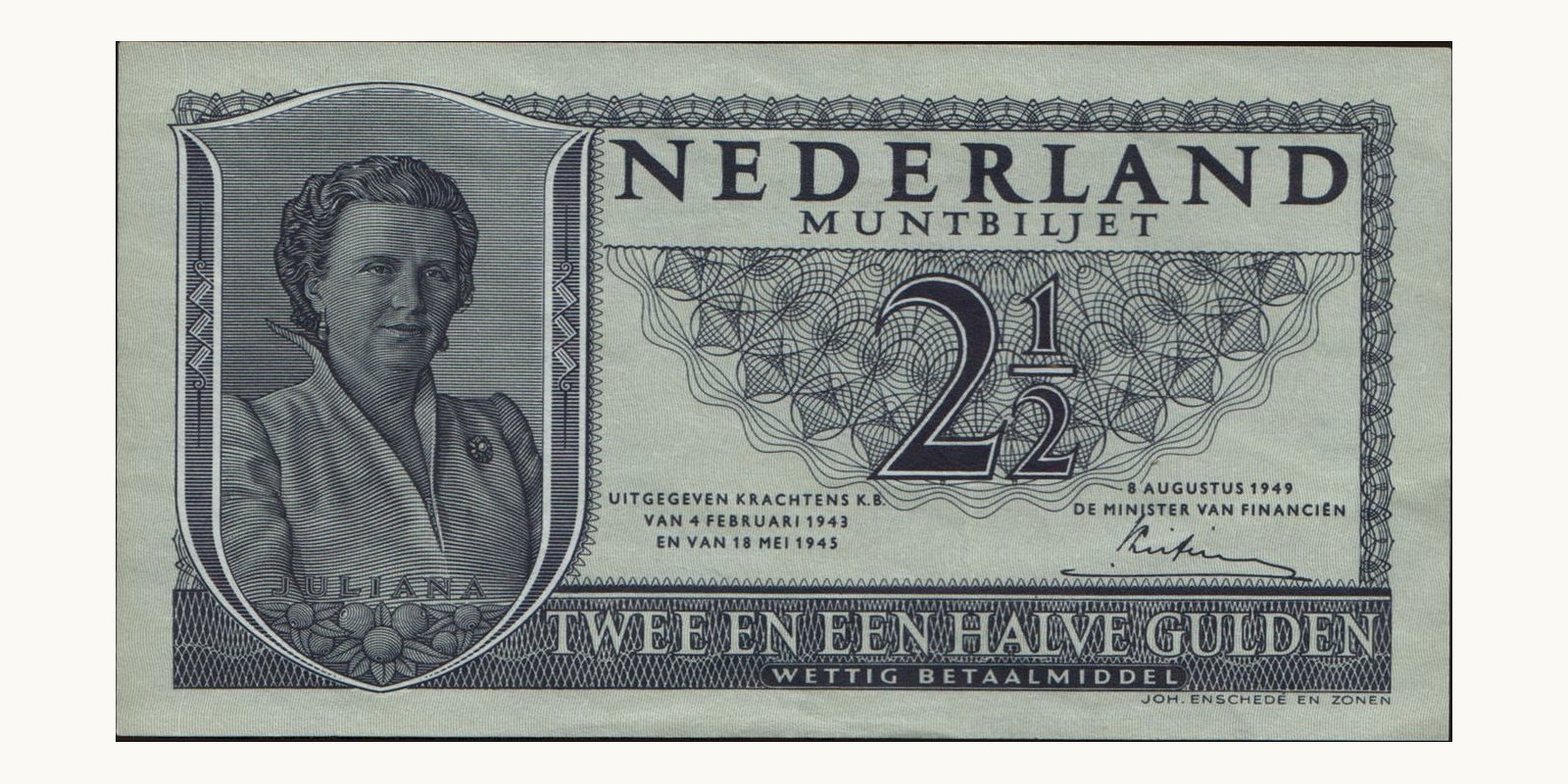 2 gulden Netherlands 1949 — Front side