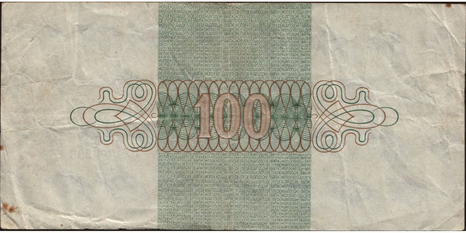 100 gulden Netherlands 1945 — Back side