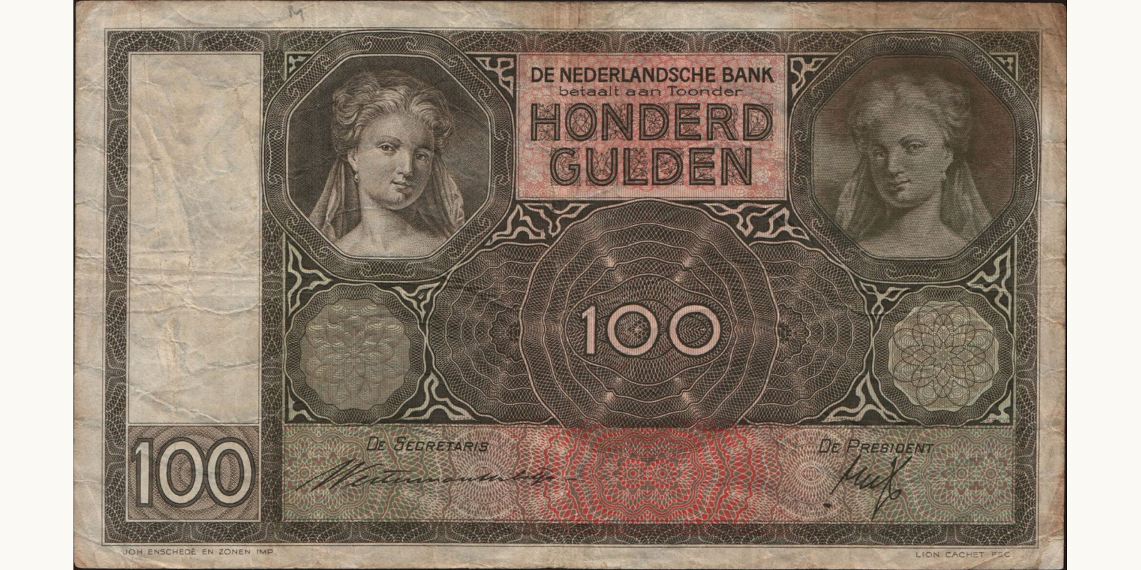 100 gulden Нидерланды 1935 — Лицевая сторона