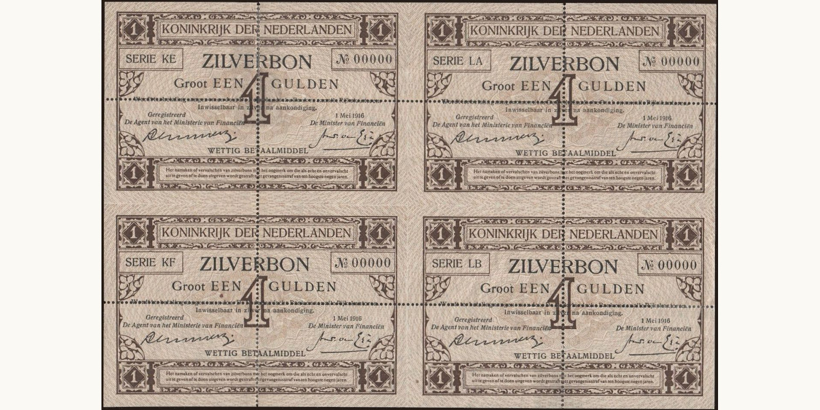 1 gulden Нидерланды 1916 — Лицевая сторона