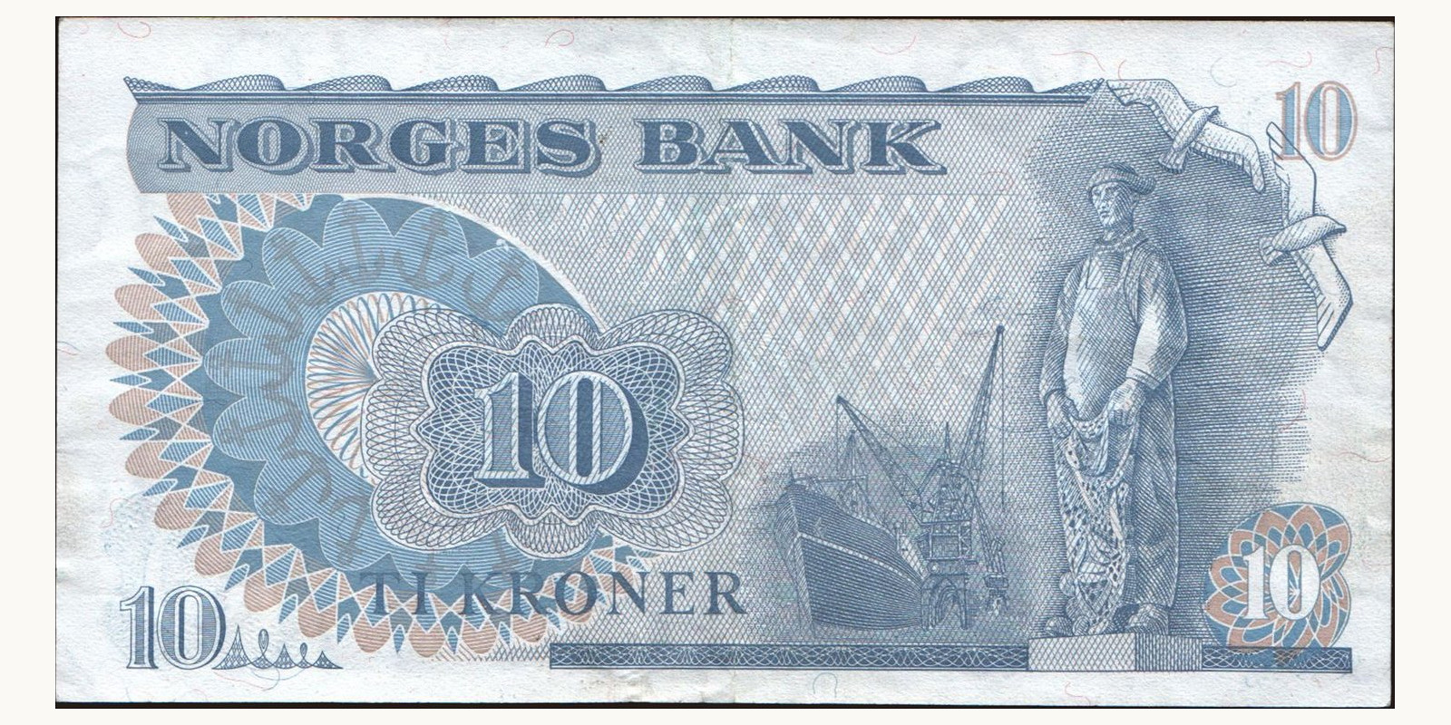 10 krone Norway 1978 — Back side