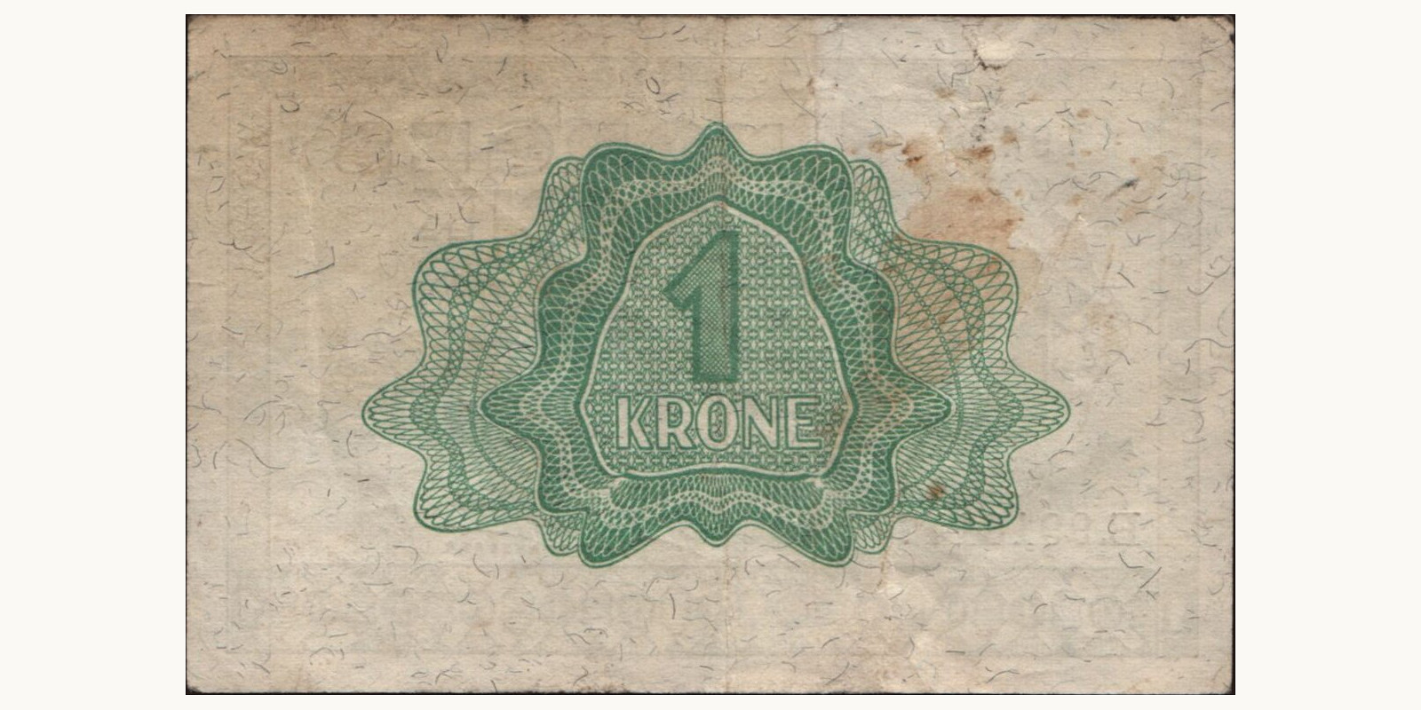 1 krone Norway 1943 — Back side