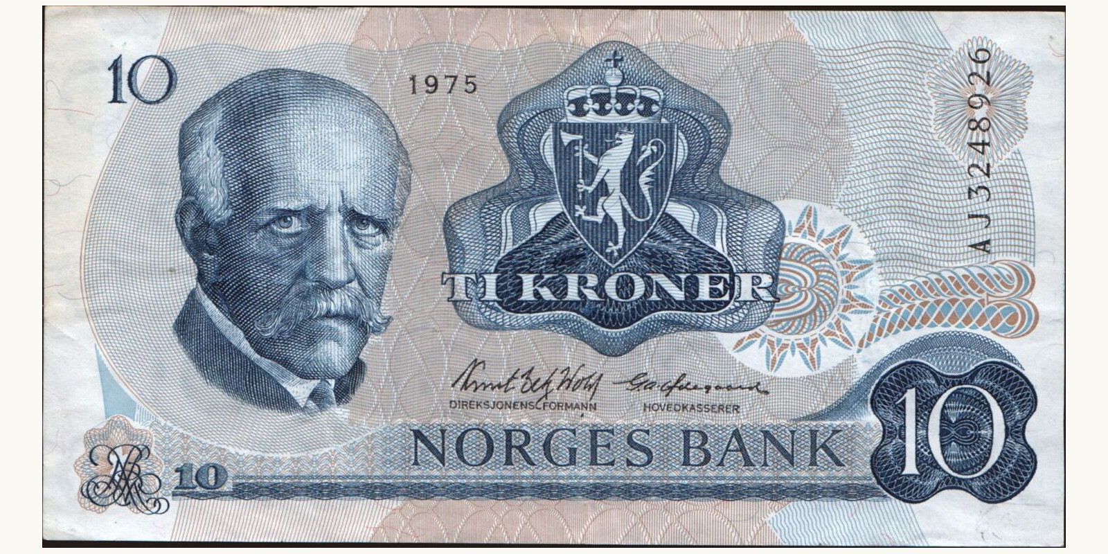 10 krone Норвегия 1975 — Лицевая сторона