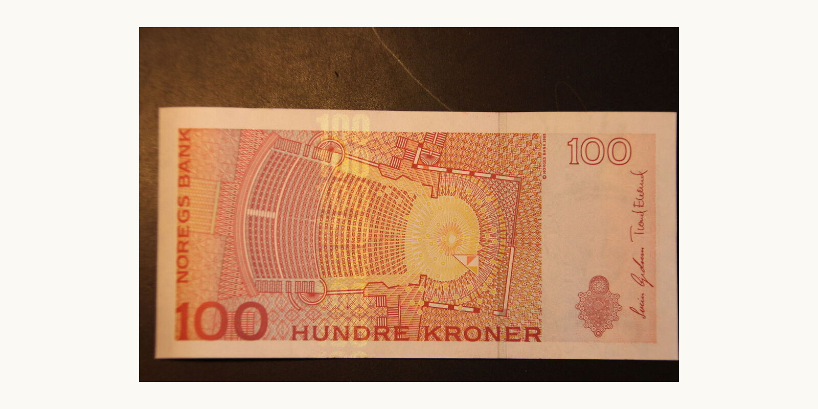 100 krooni Norway 2010 — Back side