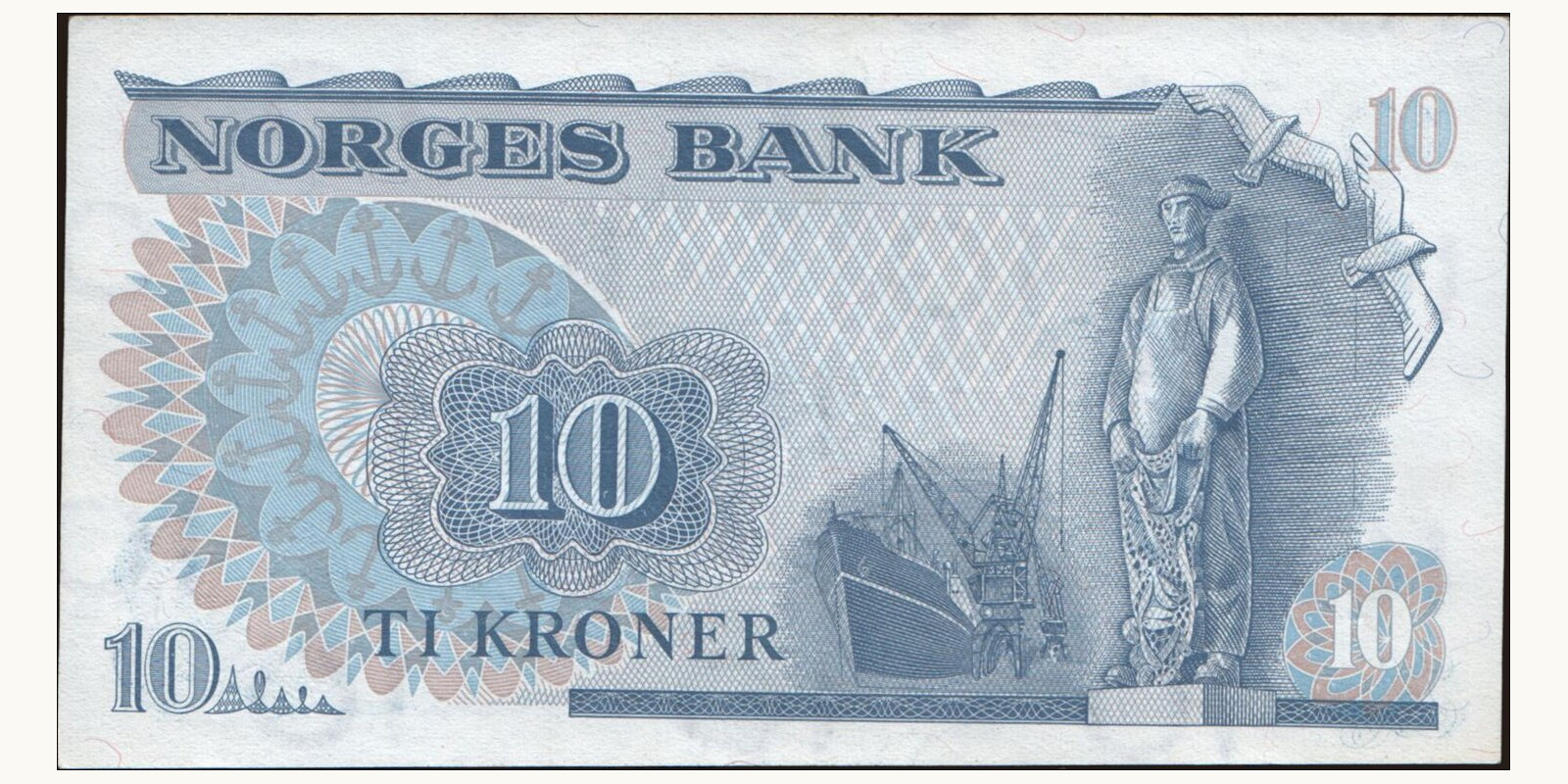 10 krone Норвегия 1977 — Оборотная сторона