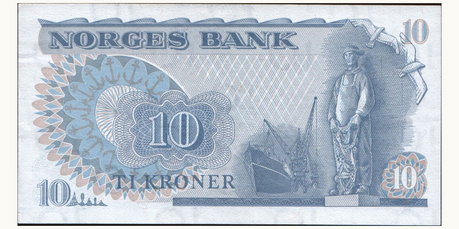 10 krone Norway 1982 — Back side