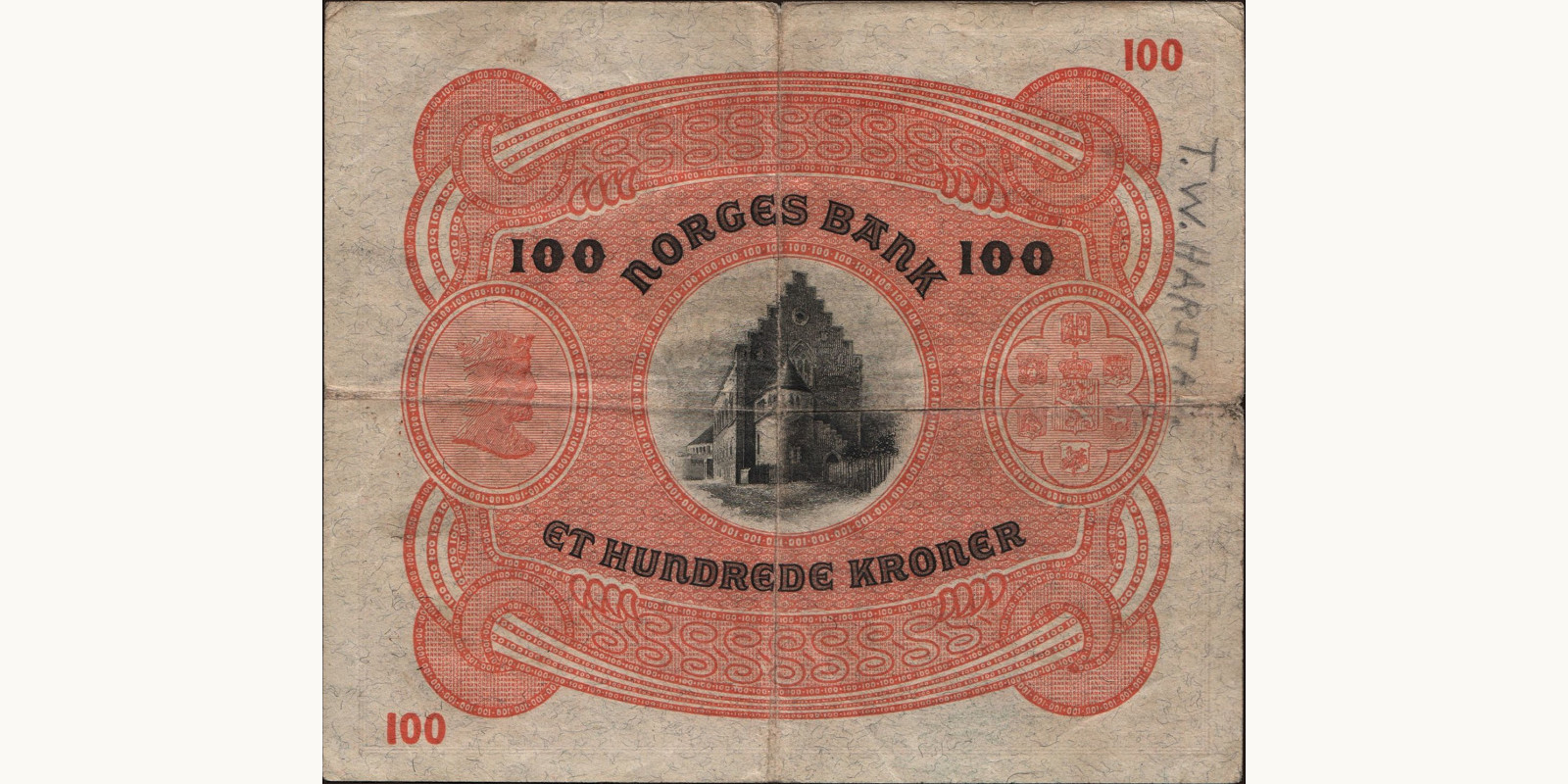 100 krone Норвегия 1942 — Оборотная сторона