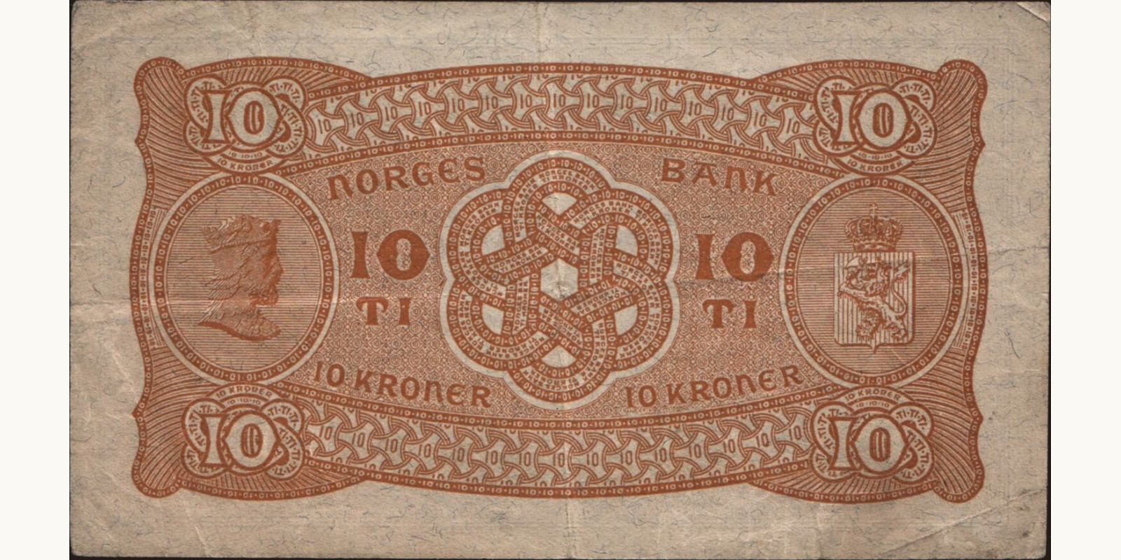 10 krone Норвегия 1943 — Оборотная сторона