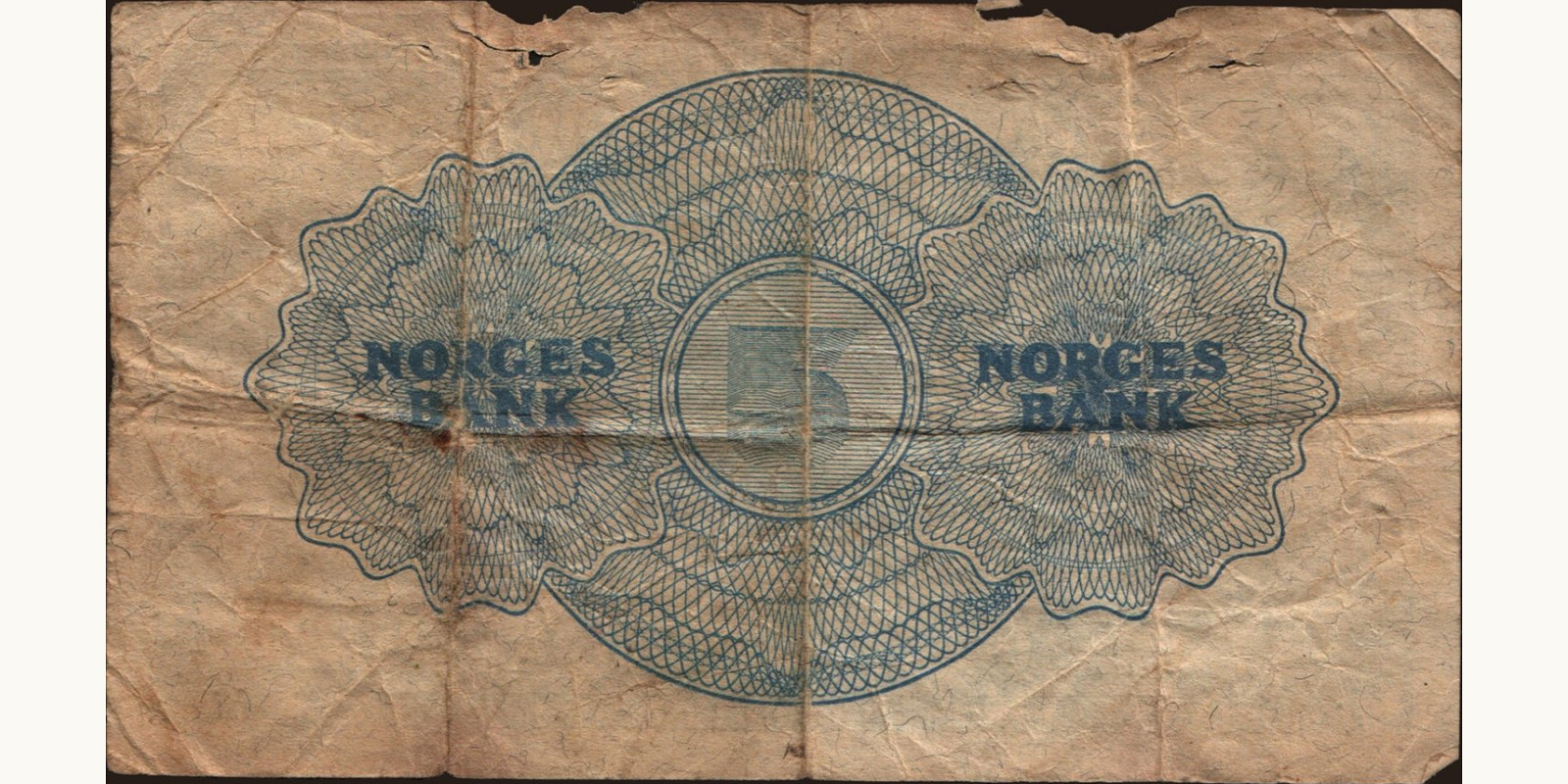 5 krone Norway 1948 — Back side