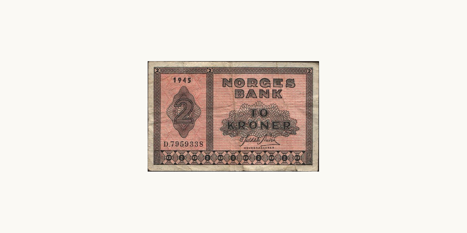 2 krone Norway 1945 — Front side