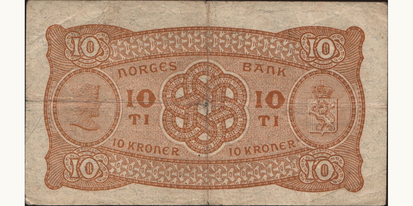 10 krone Норвегия 1941 — Оборотная сторона