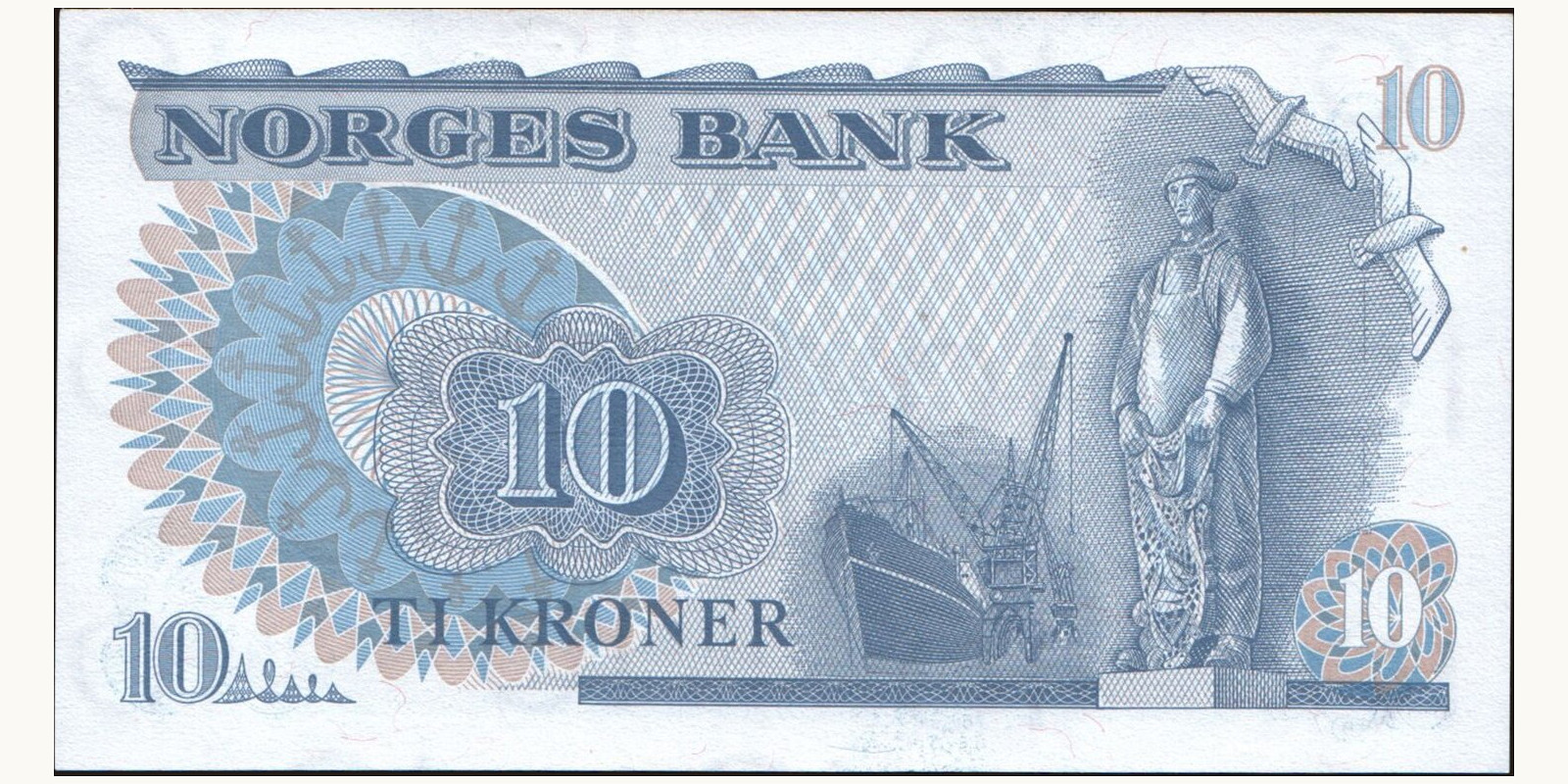 10 krone Норвегия 1983 — Оборотная сторона