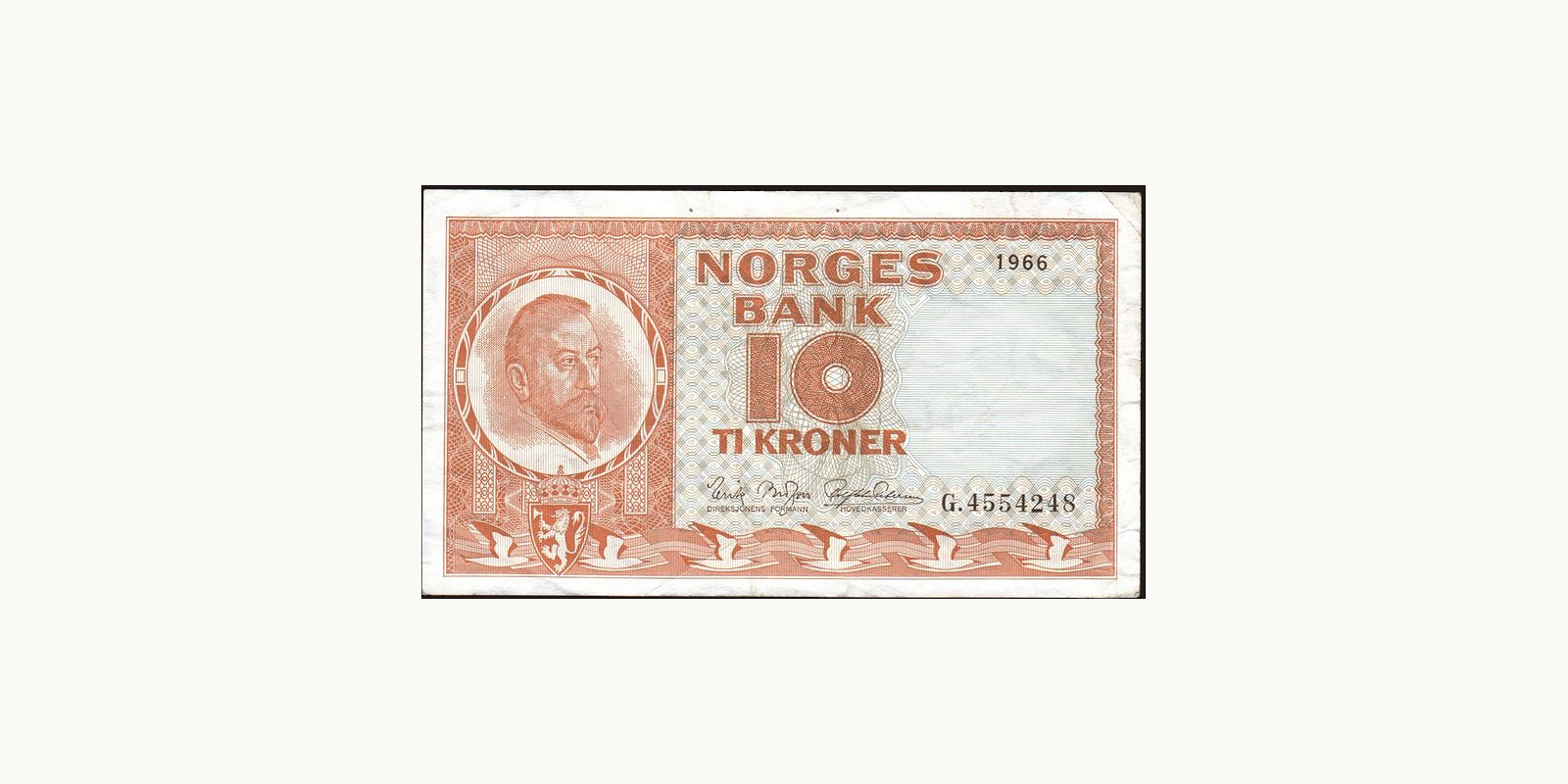 10 krone Norway 1966 — Front side