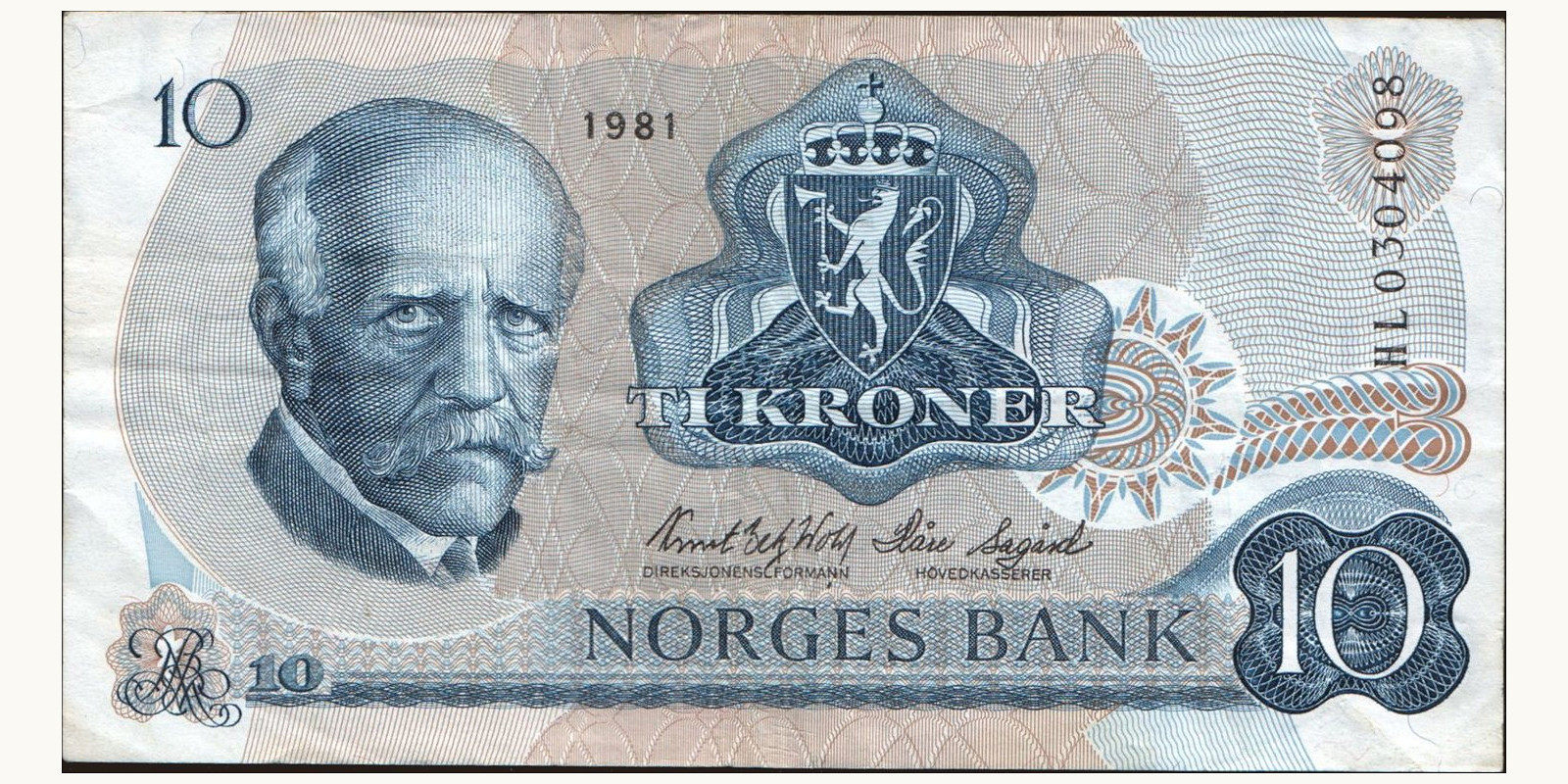 10 krone Norway 1981 — Front side