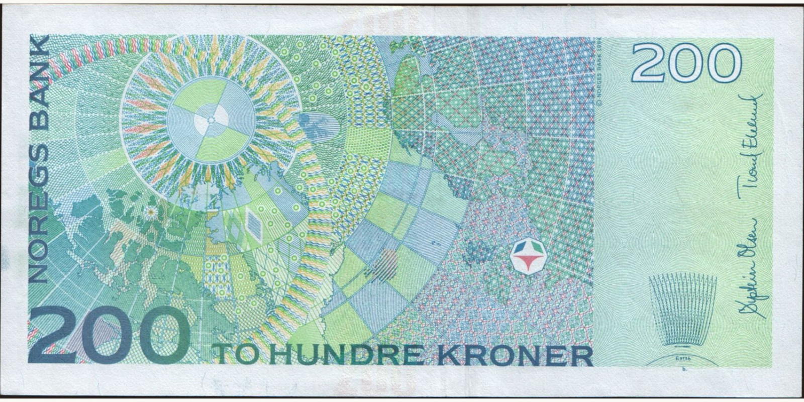 200 krone Норвегия 2013 — Оборотная сторона