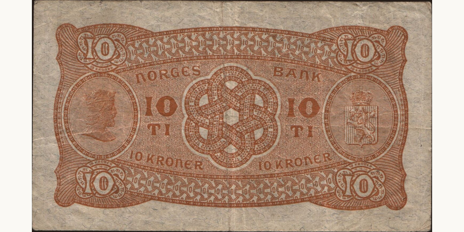 10 krone Норвегия 1944 — Оборотная сторона