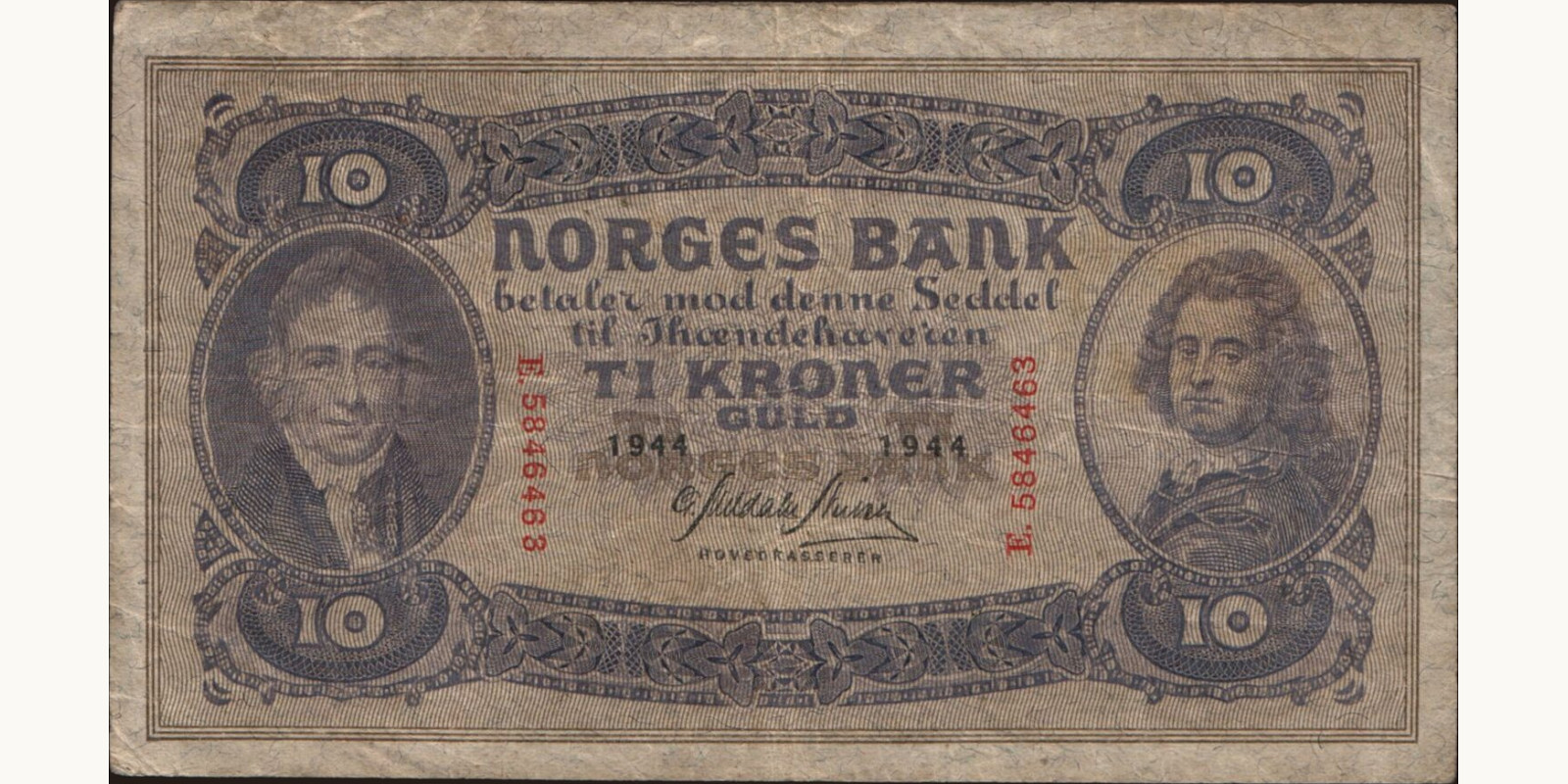 10 krone Норвегия 1944 — Лицевая сторона