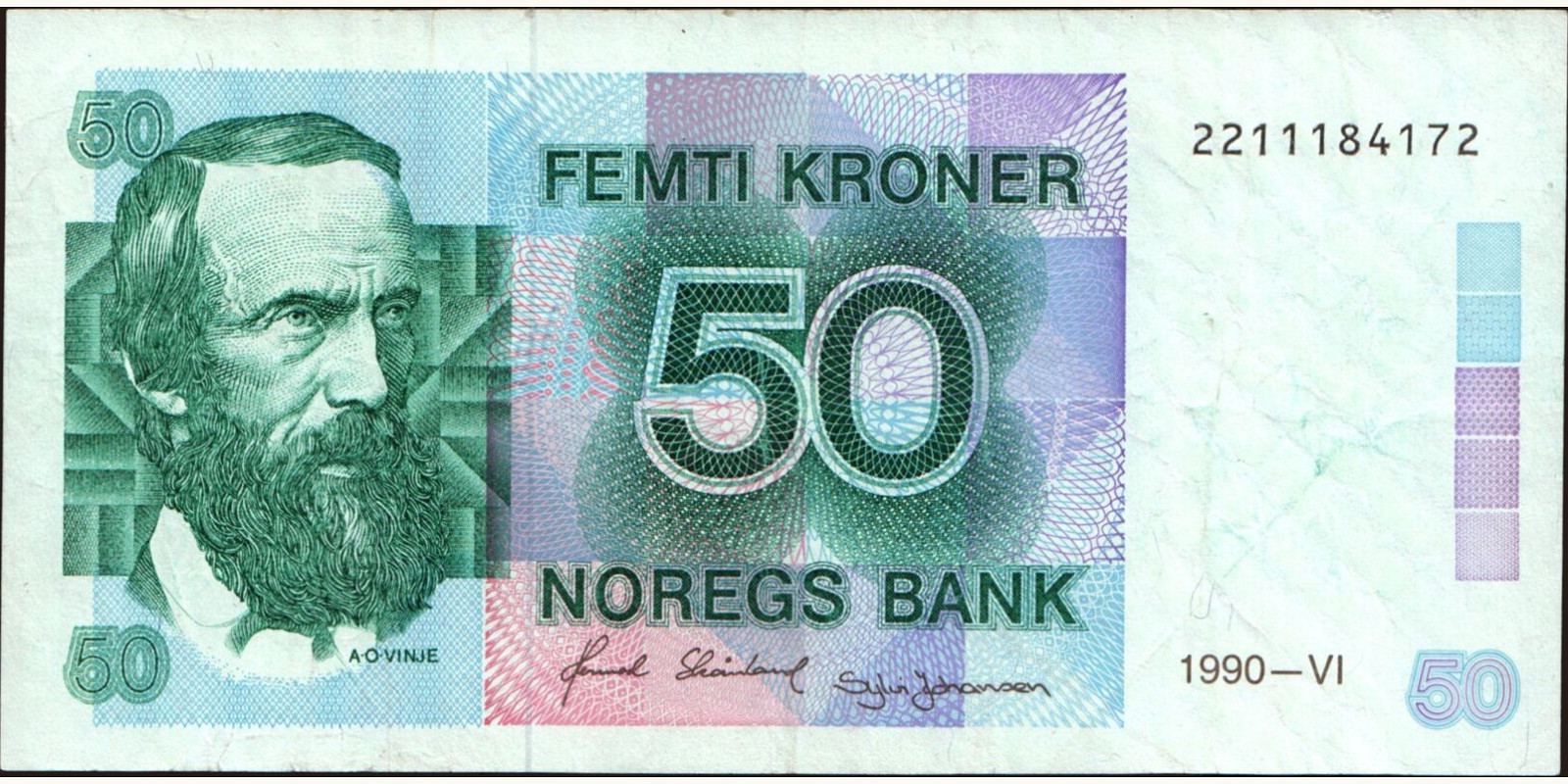 50 krone Норвегия 1990 — Лицевая сторона