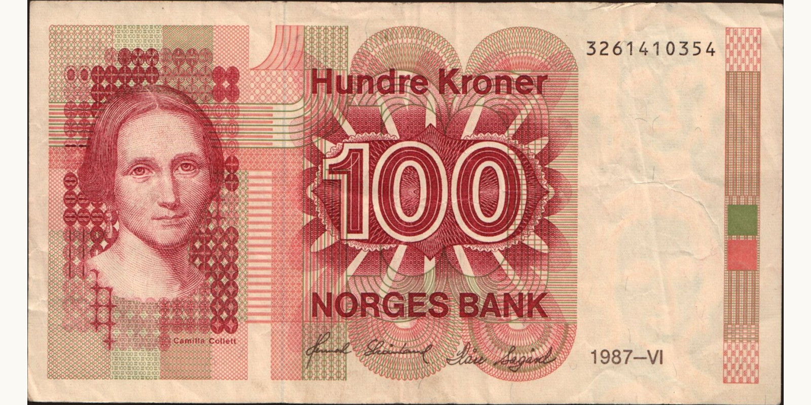 100 krone Норвегия 1987 — Лицевая сторона