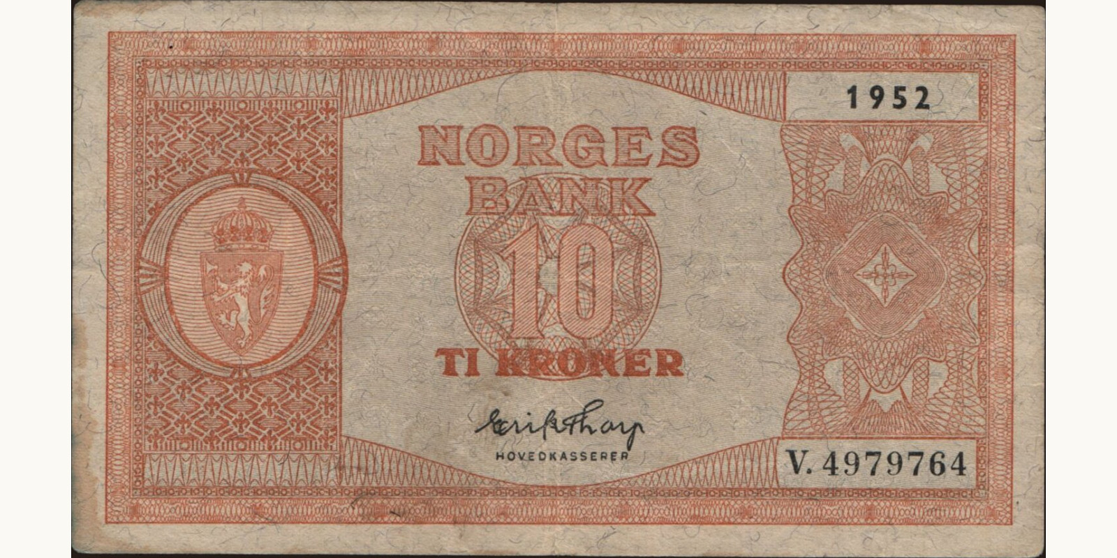 5 krone Norway 1952 — Front side
