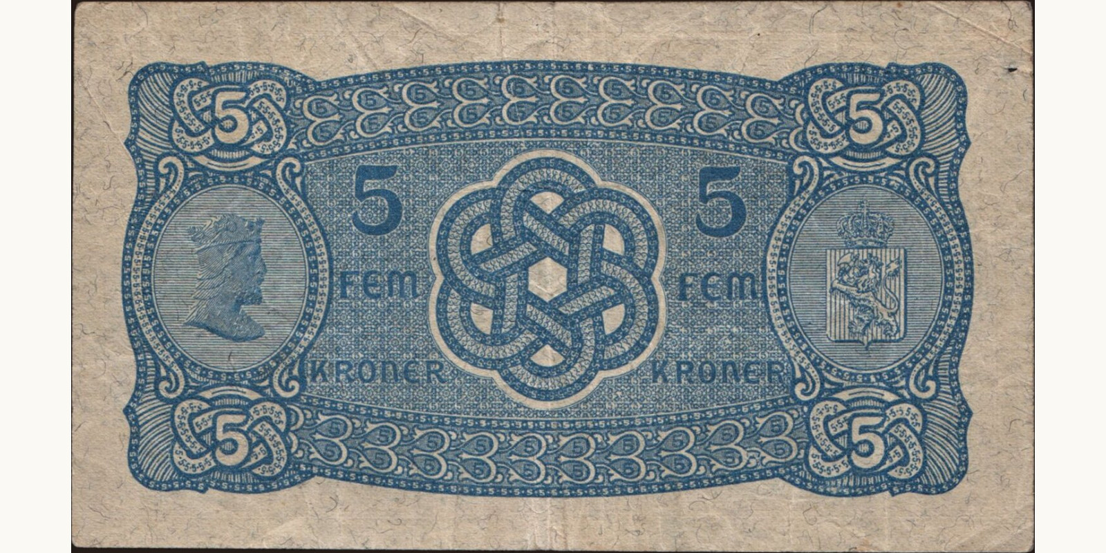 5 krone Norway 1942 — Back side
