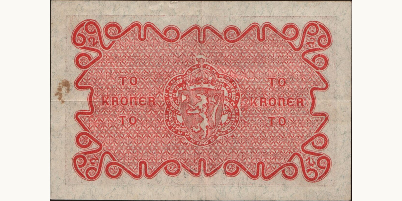 2 krone Норвегия 1918 — Оборотная сторона