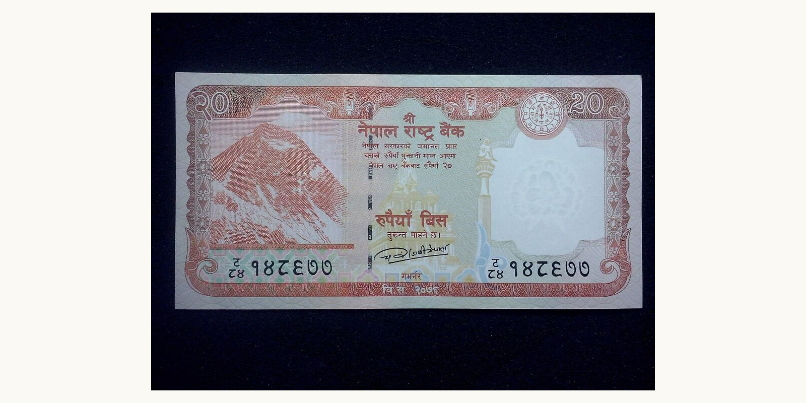 20 rupees Непал 2020 — Оборотная сторона