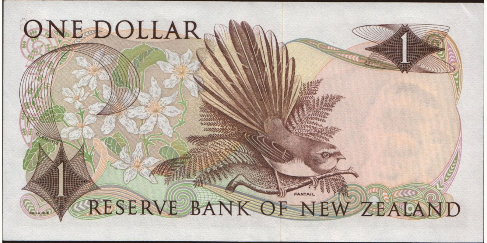 1 dollars Новая Зеландия 1975 — Оборотная сторона