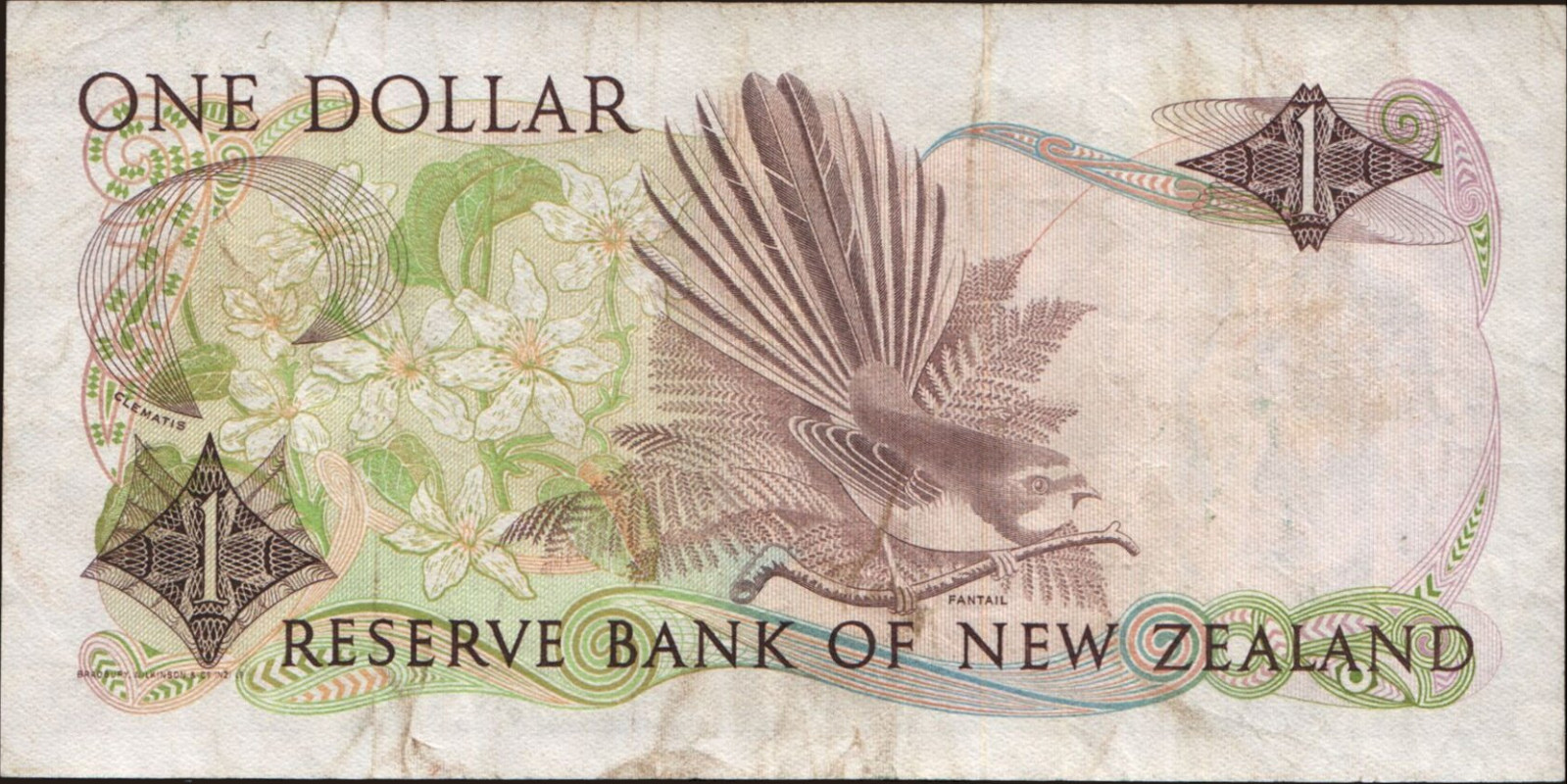 1 dollars New Zealand 1981 — Back side
