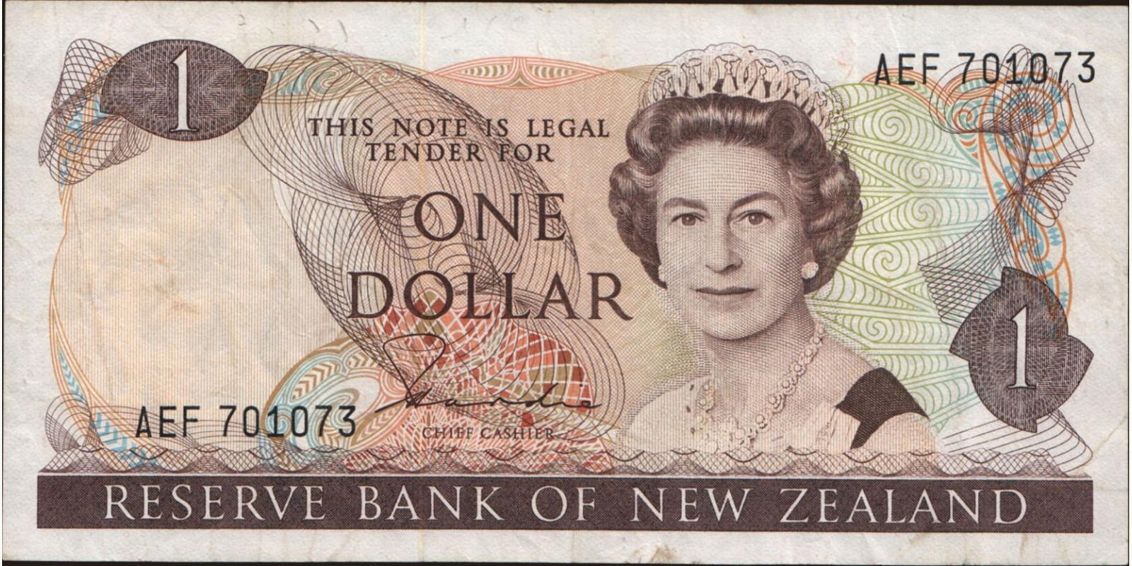 1 dollars New Zealand 1981 — Front side