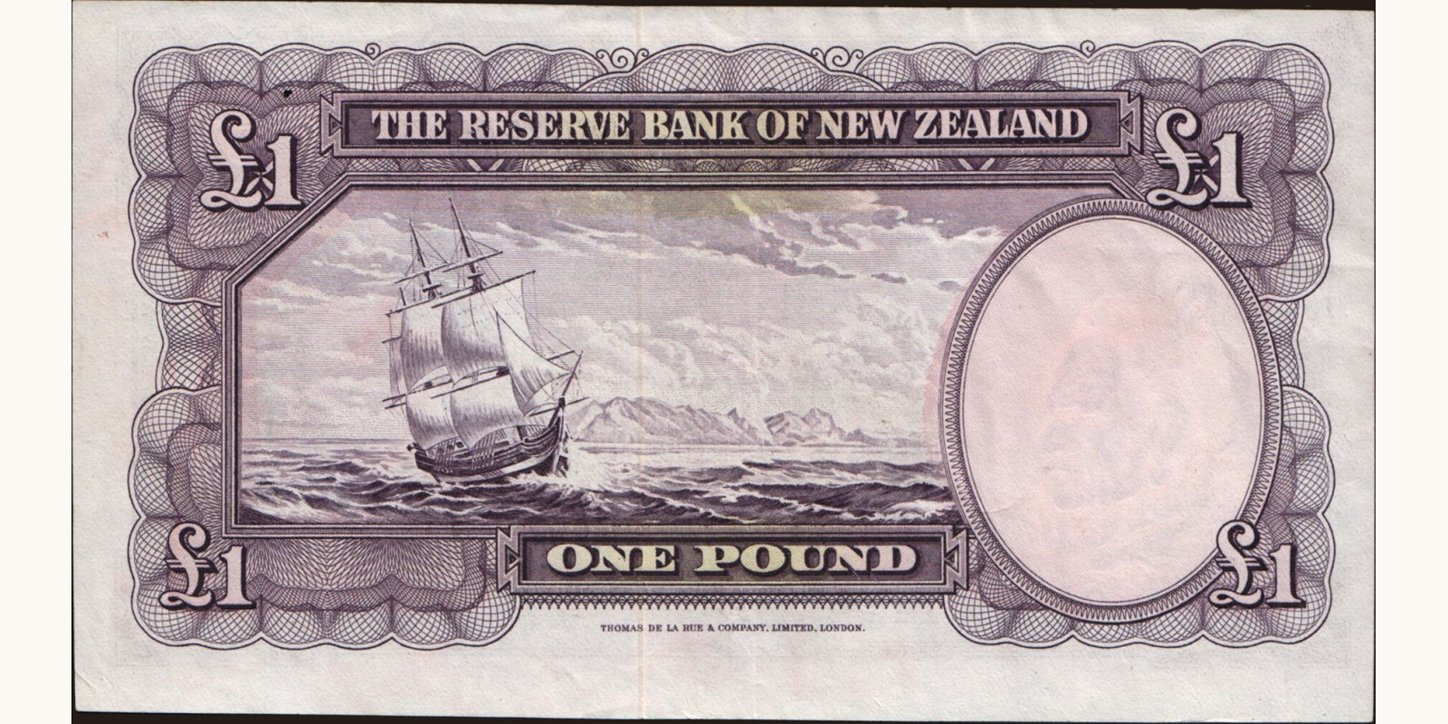 1 pounds New Zealand 1960 — Back side