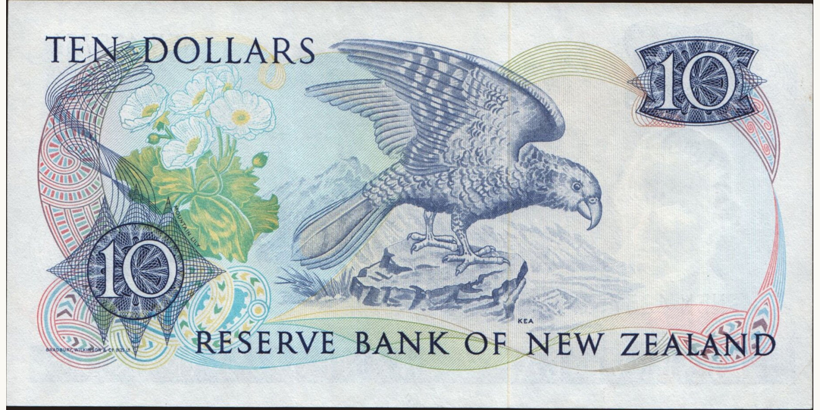10 dollars New Zealand 1981 — Back side