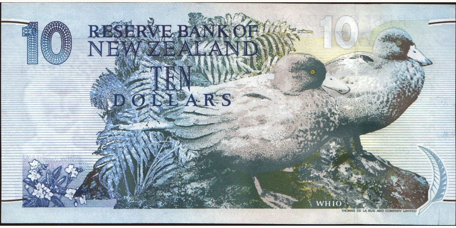 10 dollars New Zealand 1992 — Back side