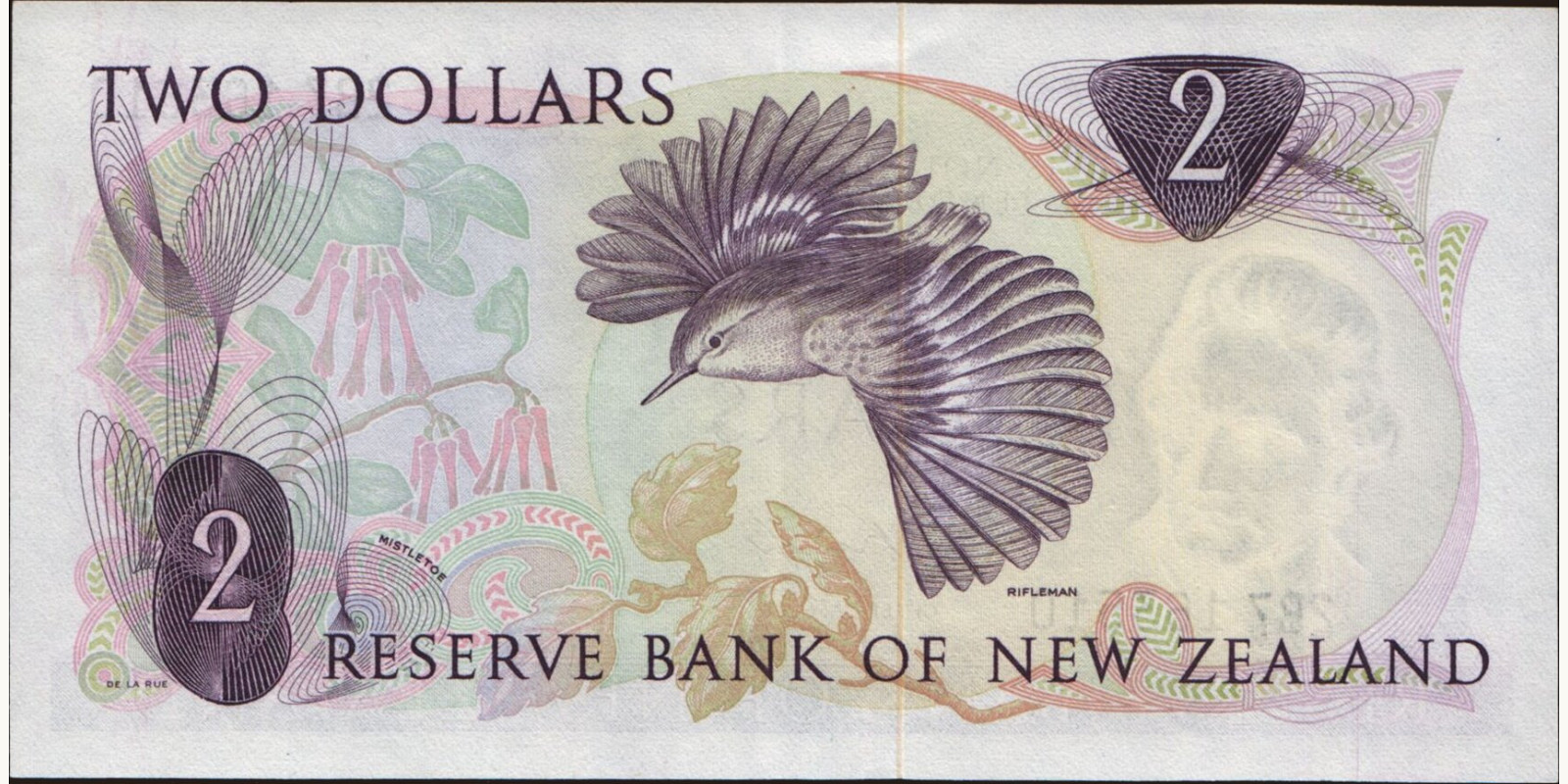 2 dollars New Zealand 1975 — Back side